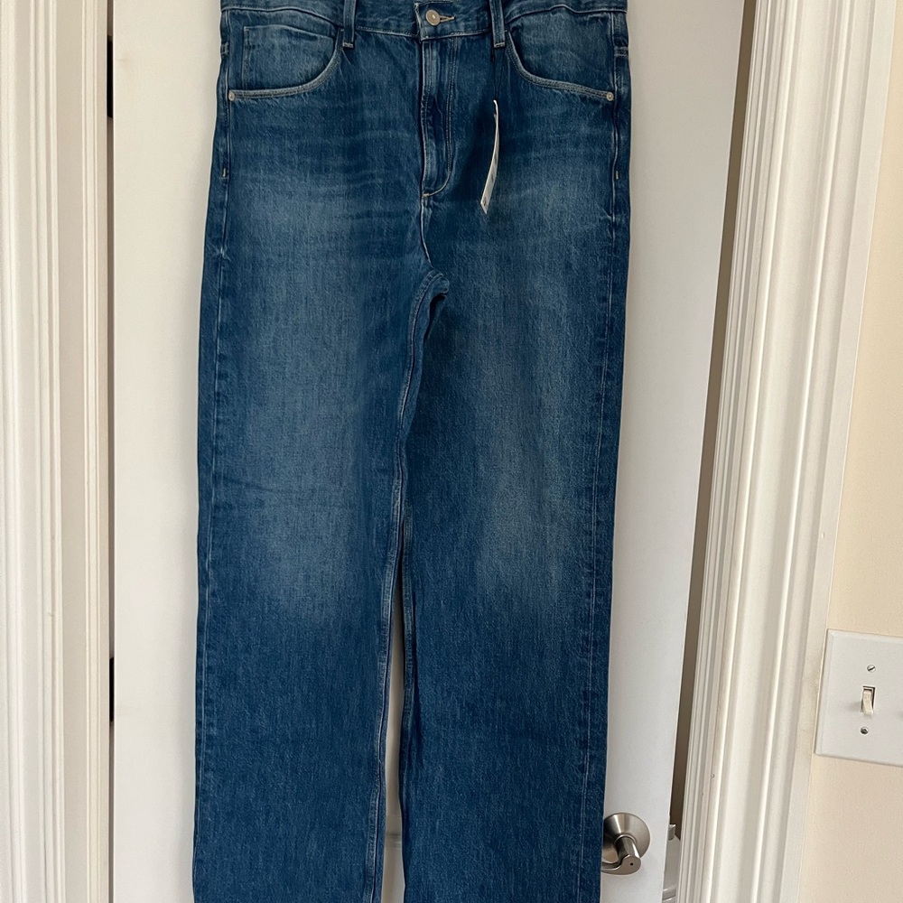 Zara Women's TRF MID RISE STRAIGHT BAGGY JEANS